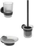 Ideal Standard IOM Accessoires Paket A9245XG Silk Black, WC B&uuml;rste, Mundglas,