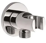 AqvaZone AqvaShower Wandanschlussbogen 025517750 chrom, rund, mit Halter, 1/2...