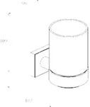 Bravat Quaruna Glashalter 753210 chrom, zum Kleben oder Schrauben