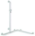 Hewi 801 Duschhandlauf 801.35.34684 2 x 762 x 1250 mm, umbra, mit Brausehalterstange,