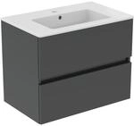 Ideal Standard Eurovit Plus M&ouml;belwaschtisch-Paket R0573TI Grau gl&auml;nzend lackiert,