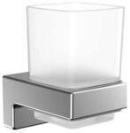 Emco Cue Glashalter 322000100 chrom, Kristallglas satiniert