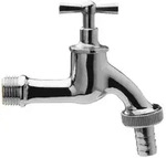 Universal Auslaufventil 422108 Messing glanzverchromt, 3/4", Schlauchverschraubung