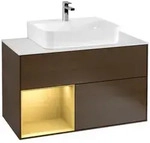 Villeroy und Boch Finion Waschtischunterschrank F111HFGN 100cm, Abdeckplatte...