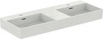 Ideal Standard Extra Doppel-Waschtisch R053901 je 1 Hahnloch, mit &Uuml;berlauf, wei&szlig;