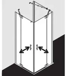 Kermi Filia XP Pendelt&uuml;r-Eckeinstiegsh&auml;lfte FXEPR08020VPK 80x200cm, silber