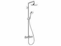 hansgrohe Croma Select S 180 2jet 27254400 Showerpipe, weiss chrom, EcoSmart 9...