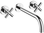 Dornbracht Waschtisch-Wandbatterie Tara. chrom, Ausladung 240mm, Kreuzgriffe