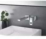 Grohe Eurocube 2 Loch Waschtischarmatur 23447000 chrom, Wandarmatur, Auslauf 231 mm