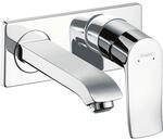 hansgrohe Waschtisch Armatur Metris 31251000 chrom, Unterputz, mit Auslauf 165 mm