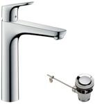 hansgrohe Focus 190 Waschtischarmatur 31608000 mit Ablaufgarnitur, chrom, erh&ouml;hter