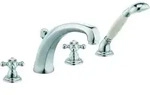 Kludi 1926 Wannen 4 Loch Armatur 515240520 chrom, hoher Auslauf 220 mm