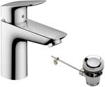 hansgrohe Logis 100 Waschtischarmatur 71171000 chrom, mit Metall Zugstangen