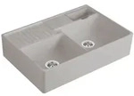 Villeroy und Boch Sp&uuml;lstein Doppelbecken 632391KD Ablaufgarnitur, Handbet&auml;tigung,