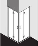 Kermi Eckeinstieg Liga Halbteil LI2CL090201AK 90x200cm, links, silber/mattglanz,