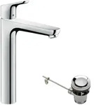 hansgrohe Focus 230 Waschtischarmatur 31531000 chrom, mit Zugstangen-Ablaufgarnitur