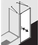Kermi Liga Pendelt&uuml;r f&uuml;r Seitenwand LI1WR080201AK 80x200cm, silber mattglanz, ESG
