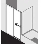 Kermi Liga Gleitt&uuml;r 2-tlg. bodenfrei mit Festfeld LID2L12020VAK 116-121x200cm,