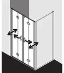 Kermi Liga Pendel-Faltt&uuml;r 4-tlg. in Nische LI2T4130201AK 130x200cm, silber