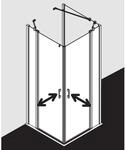Kermi Liga Eckeinstieg-H&auml;lfte Pendelt&uuml;r mit Festfeld LIEPR100201AK 100x200cm,