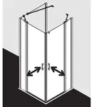 Kermi Liga Eckeinstieg-H&auml;lfte Pendelt&uuml;r mit Festfeld LIEPL080201AK 80x200cm, silber