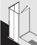 Kermi Liga Eckeinstieg-H&auml;lfte Gleitt. 2-tlg. bodenfrei LIC2L090201AK 90x200cm,