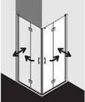 Kermi Liga Eckeinstiegsh&auml;lfte Pendel-Faltt&uuml;r LI2CR09020VAK 90x200cm, silber