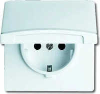Busch-Jaeger 2CKA002064A0289, Busch-Jaeger SCHUKO Steckdosen-Einsatz mit Klappdeckel