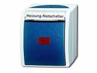 Busch Jaeger Heizung Notschalter 2601/6 SKWNH-53 grau/blaugrün Wippkontrollschalter