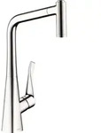 hansgrohe Metris M71 K&uuml;chenarmatur 320 14820800 Ausziehbrause, 2jet, Edelstahl-optik