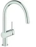Grohe Sp&uuml;ltischeinhebelmischer Minta supersteel, ausziehbarer Auslauf
