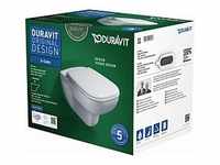 Duravit D-Code Wand Tiefspül WC 45700900A1 weiss, Set mit WC und WC-Sitz,...