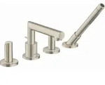 Axor Uno 4-Loch Wannenrandarmatur 45444820 Brushed Nickel, mit Zerogriff