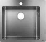 Hansgrohe S711-F450 Einbausp&uuml;le 43301800 edelstahl, 1 Hauptbecken, Hahnloch