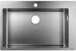 Hansgrohe S711-F660 Einbausp&uuml;le 43302800 edelstahl, 1 Hauptbecken, Hahnloch