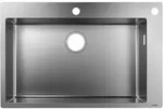 Hansgrohe S712-F660 Einbausp&uuml;le 43308800 edelstahl, 1 Hauptbecken, Hahnloch/Loch