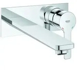 Grohe Lineare Waschtischarmatur 23444001 chrom, 2-Loch-Wand-Armatur, Ausladung 207mm