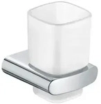 Keuco Elegance Glashalter 11650019000 verchromt, mit Kristall-Glas, mattiert