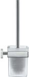 Duravit WC-B&uuml;rstengarnitur Karree 0099571000 f&uuml;r Wandmontage, Glas matt, Halter