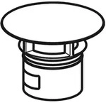 Geberit Clou Ventilabdeckung 241993211 m i. &Uuml;, f WT-An., hgl verchr., Kunstst.