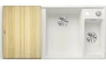 Blanco Sp&uuml;le 523466 100x51cm, PuraDur wei&szlig;, rechts, mit Holzschneidbrett
