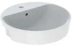 Geberit VariForm Halb-Einbauwaschtisch 500782012 d= 50cm, mit Hahnloch, &Uuml;berlauf,