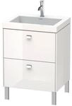 Duravit Brioso c-bonded Waschtisch mit Unterbau BR4700N2222 60x48cm, Wei&szlig; Hochglanz,