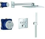 Grohe SmartControl Duschsystem Unterputz 34712000 chrom, mit 3 Absperrventilen, eckig