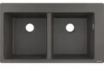 hansgrohe Einbausp&uuml;le 43316290 880 x 510 mm, 2 Hauptbecken, Hahnl&ouml;cher