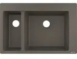 hansgrohe Einbausp&uuml;le 43315290 770 x 510 mm, 1 Haupt- und Zusatzbecken, steingrau
