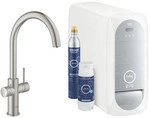Grohe Blue Home K&uuml;chenarmatur 31455DC1 supersteel, C-Auslauf, Starter Kit