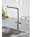 Grohe Blue Home K&uuml;chenarmatur 31454DC1 supersteel, L-Auslauf, Starter Kit