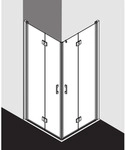 Kermi Liga Eckeinstiegsh&auml;lfte Pendel-Faltt&uuml;r LI2CL080201AK 80x200cm, silber