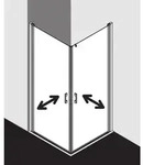 Kermi Liga Eckeinstiegsh&auml;lfte Pendelt&uuml;r LI1EL103201AK 103x200cm, silber...